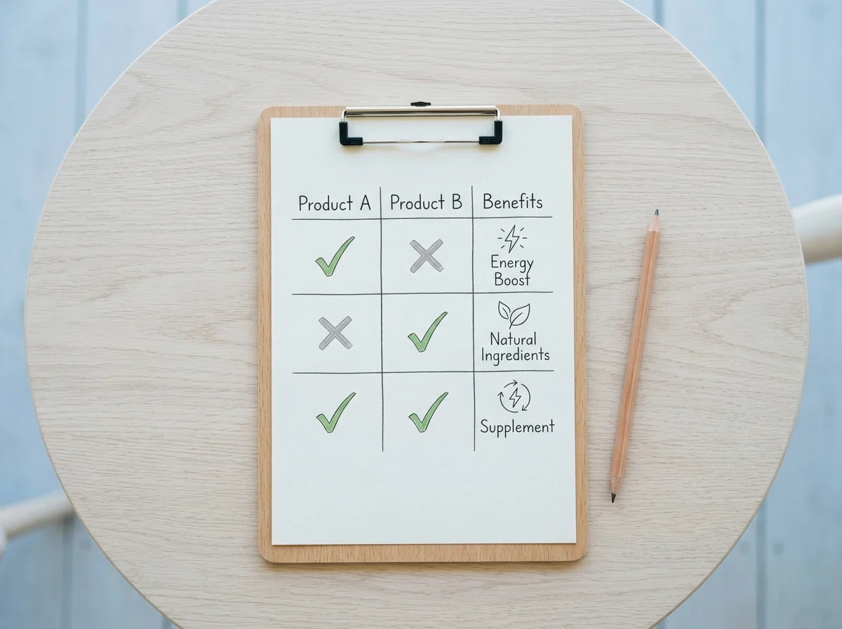 Simple comparison checklist clipboard